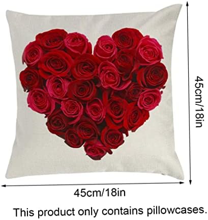 Aeiofu Coração Almofado Cavaleiro Casto Casto dos Namorados Capa de travesseiro do dia do coração rosa Caso de proteção Caso de proteção Fluffy Pillow Pillow Pillow 4pcs 45x45cm