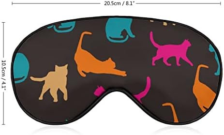Cats coloridos silhueta máscara de olho Sono vendimento com blocos de cinta ajustável Blinder leve para viajar Sleeping Yoga Nap