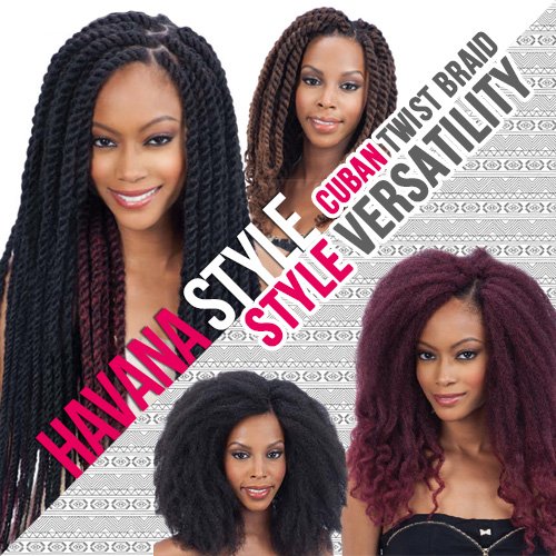 FreeTress Equal Synthetic Hair Braids Double Strend Style Cuban Twist Braid 24
