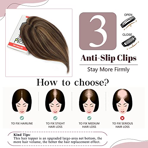 Toppers de cabelo para mulheres Capinhos de cabelo humano reais para mulheres Wiglets Histardies para um clipe de cabelo de 12 polegadas em cabelo sem franja