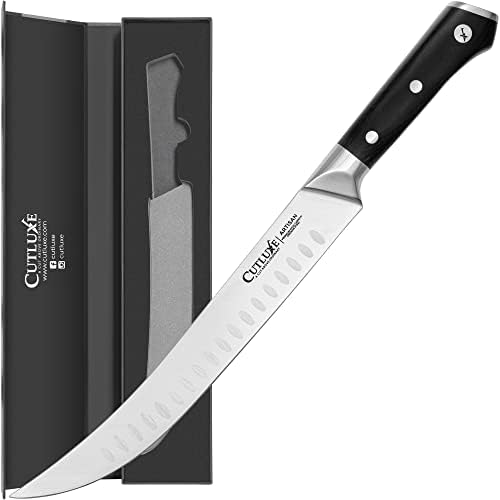 Cutluxe Butchers Knife Conjunto - Címetro e Bullnose Butcher Breaking Knives - Aço alemão de alto carbono forjado - Tang completo