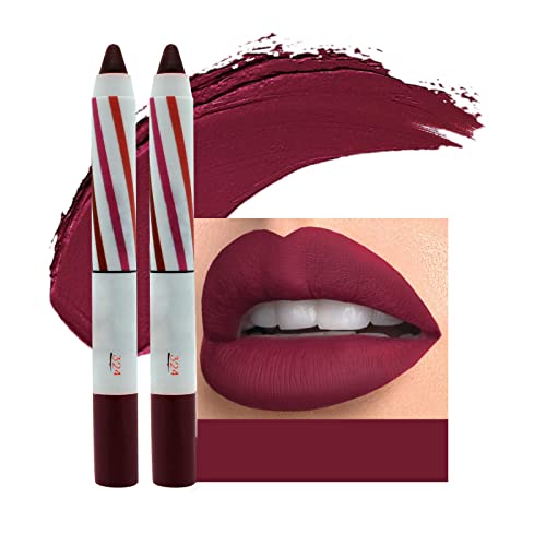 Rolo de beijo no brilho labial vintage 1980 2pc Lipstick lápis Lapin Lip Lip Velvet Silk Lip Gloss Maquia