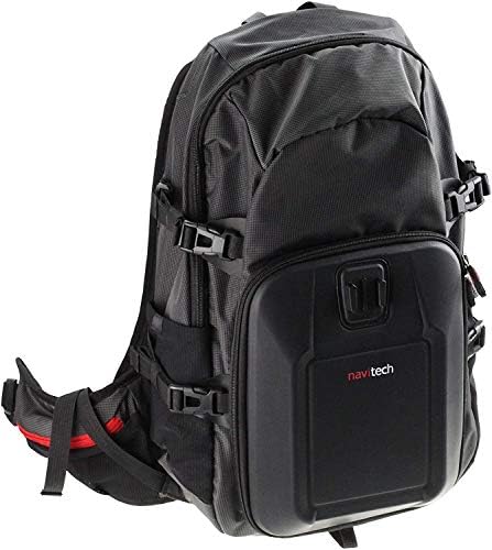 Backpack da câmera de ação da Navitech e kit de combinação de acessórios 50 em 1 com tira de tórax integrada-compatível com a câmera de ação GOOKAM 4K