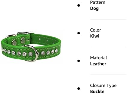 Omnipet Signature Leather Crystal and Leather Dog Collar, 12 , Emerald