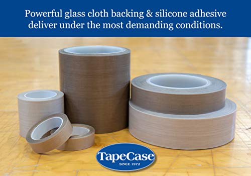 Taquecase 134-5 Ptfe Tan Abrasão resistente a fibra de vidro de fibra de vidro, adesivo de silicone, grau industrial - 35