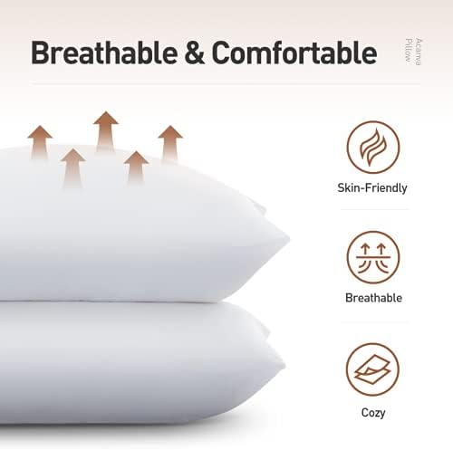 Almofadas de cama de qualidade do hotel acanva para dormir, premium 3D de fibra de pelúcia reduz a dor no pescoço, capa respirável para resfriamento, padrão