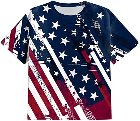 Ruiruilico mens de camisetas patrióticas 4 de julho America Flag de verão Casual Manga curta Tops relaxados