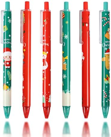 Canetas de Natal de Biwonui suprimentos fofos escolares canetas fofas kawaii preto canetas de gel de preção retrátil Pen.