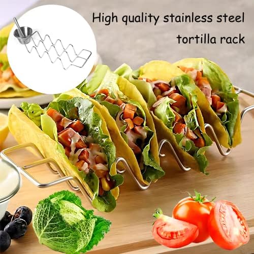 Os suportes de taco, o suporte do suporte do rack de taco, conjunto de suportes de taco, suporte para tacos e tortilla de aço inoxidável