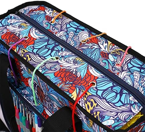 Smljlq portátil tricô de saco de saco de fios de saco de armazenamento Flores vintage Sacos à prova d'água para bolas de fios Acessórios de costura (cor: a, tamanho