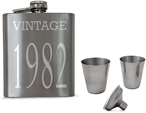 Vintage 1982-7 Oz Conjunto de presentes retangulares de frasco | Ótimo presente de 41º aniversário