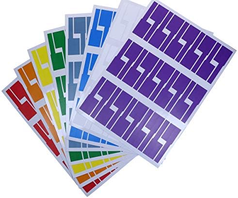 Mini skatista 240 Etiquetas 8 folha colorida Etiquetas de cordas impermeáveis ​​coloridas Tags Escreva em adesivos Rótulos