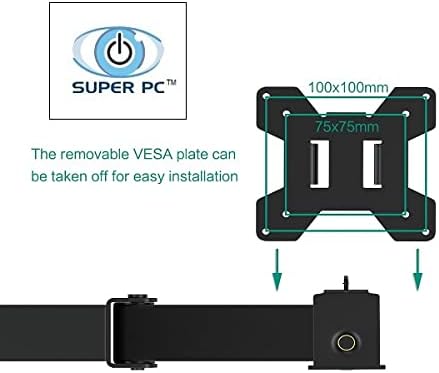 Super PC | 9 Monitor Stand Stand Mount para 3x3 Array | Suporta telas de até 30 polegadas!, Preto