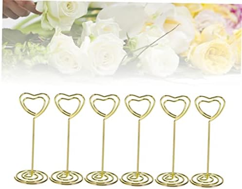 Solustre 12 PCs Small Stand Small Display Plataforma de quadro de quadros de quadros de quadros de tabela de tabela de mesa Titulares de mesa de casamento Mini clipes para fotos clipe de vaso sanitário titular cartão de visita Cartão de visita Golden Rural