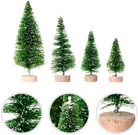 Hemoton 30pcs Mini árvores de natal Modelo de árvore verde falsa estatuetas de mesa de mesa de Natal Miniatura Ornamento de