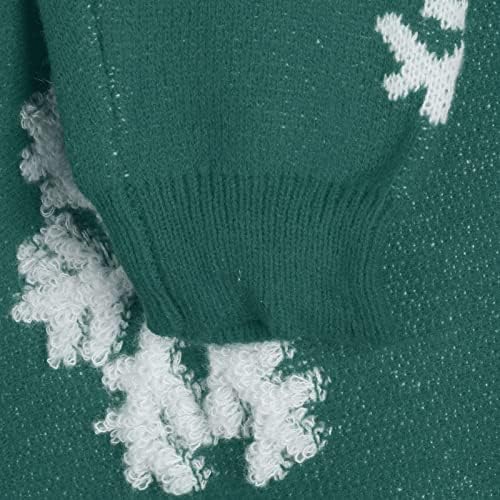 Crewneck feminino malha suéteres de natal bordado de floco de neve impressão pulôver casual slow slow slogas compridas tampos de