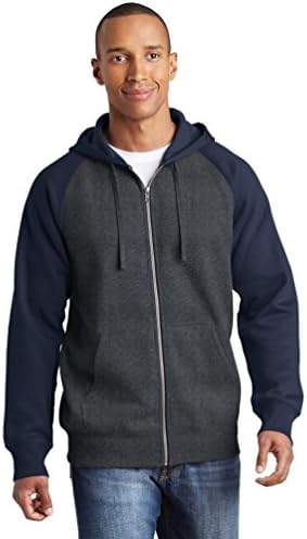 Jaqueta de lã de capuz de capuz de raglan sport -tek -grafite h -3xl
