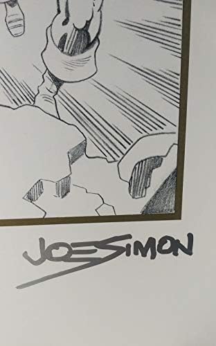 Capitão América B/W Art Litho Marvel Joe Simon Stan Lee assinado com CoA