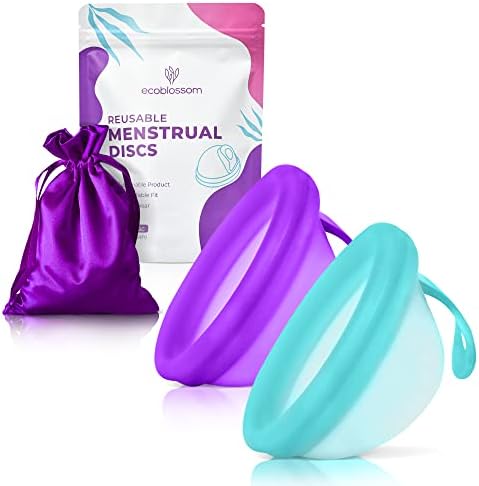 Disco menstrual reutilizável ecoBlossom - Copo menstrual - Disco de período suave para mulheres projetadas com copo flexível de silicone