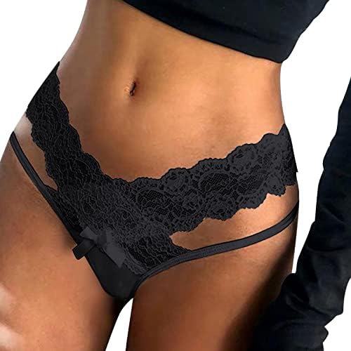 Calcinha de tanga fofa de msaikric para mulheres Sexy Hollow Out Borda Girls Girlslesslessless sem strappy Mesh Tanga Mesh