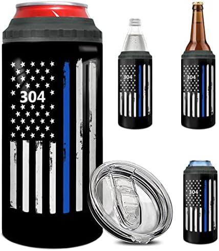 Winorax Thin Blue Line Tumbler CAN LANDER 4-em-1 Presentes policiais para homens Academia de polícia Policiais de formatura Oficial