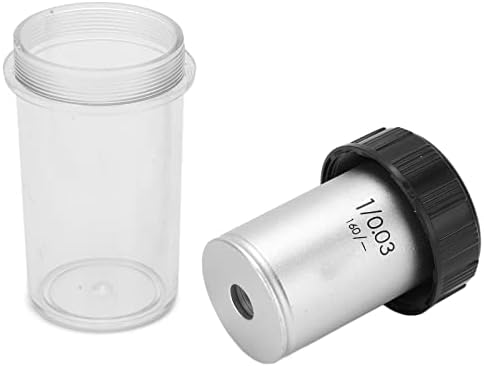 1x lente objetiva achromática, lente objetiva de microscópio confortável 0,03mm Aperture RMS Thread 20,2mm baixa potência para