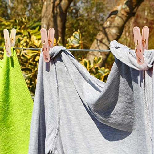 Prendedores de plástico, 32 pacote de roupas clipes de pinos de roupa com molas, 4 cores de roupas de secagem linhas para viagem