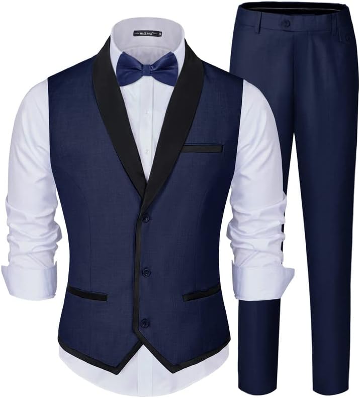Mago masculino masculino de 2 peças de traje de colete comercial formal para homens moda casual cistas de casca
