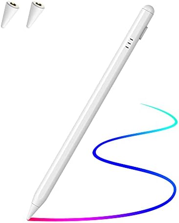 Caneta de caneta para iPad com rejeição de palma e indicador de bateria, carga rápida, compatível com iPad Pro, iPad Air 3rd/4th, iPad 6/7/8, iPad Mini 5th para escrever/desenhar