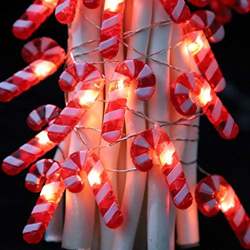 Impressione Life Holiday Candy Cane String Lights, 10ft 20 LED 3D Plus Twinkle Lights, USB e Batteryped com 8 modos
