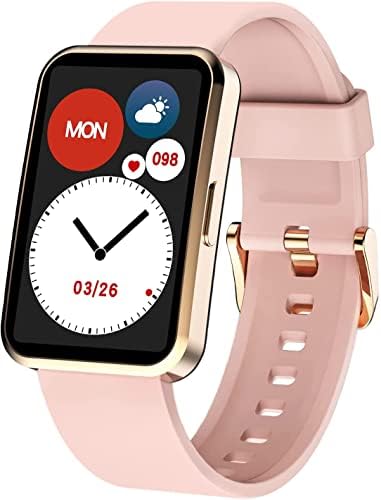 Iowodo R5 Smart Watch for Women, relógio inteligente com freqüência cardíaca e monitor de sono, balcão do pedômetro com 5ATM à prova