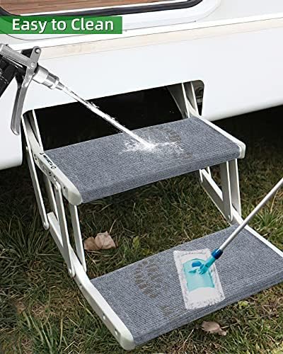 Xenjum 18 polegadas RV Etapa Tampas 3 camadas envolvem tapetes de passo de trailer com ganchos de instalação ajustáveis ​​Tampas
