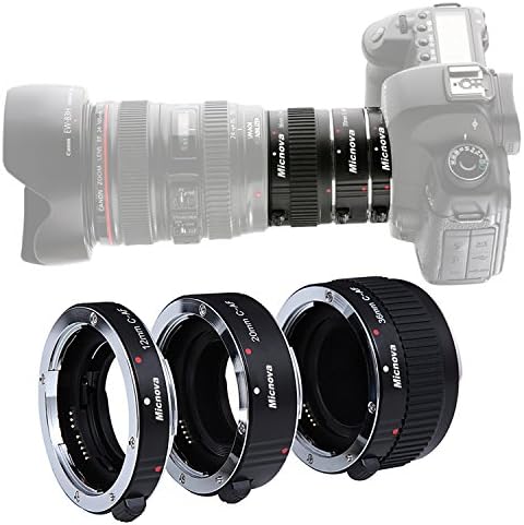 Extensão do tubo da lente macro para Canon DSLR, Micnova KK-C68 Pro Auto Focus Macro Extension Tube Conjunto para Canon Eos EF & EF-S MOUNT 5D2 5D3 6D 650D 750D Câmeras de filme