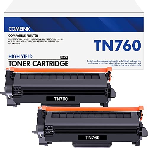 Comeink TN760 TN-760 TN730 TONER CARTURGE: 2 Pacote de alto rendimento TN 760 TN-730 TONETRIGE DE TONER PARA MFC-L2710DW HL-L2395DW DCP-L2550DW HL-L2350DW MFC-L2750DW HL-L230DW HL-L2350DW