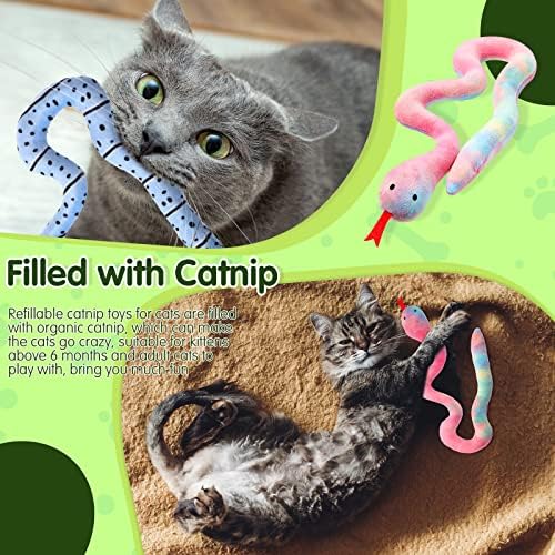 8 peças Snake Catnip Toys Kitten Supplies