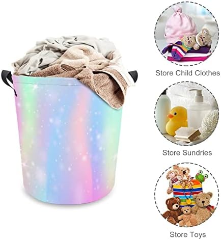 HOAMOYA COLLANTES FAKE UNICORN Color Color Laundry Basket Fairy Stars Stars Freesternding Lavanderia Com manutenção de lavander