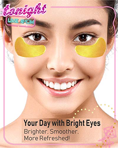 Juyou 30Pairs 24k-Gold colágeno máscara ocular, colegas de olhos, remendo para os olhos para anti-bebidas, olhos inchados, círculos