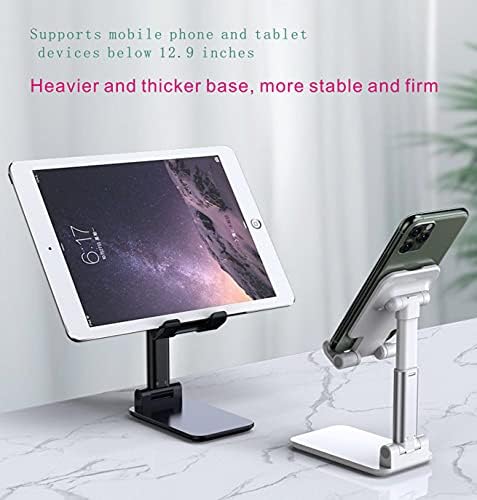 Suporte de telefone celular, ângulo ajustável e altura do suporte de telefone para mesa, design estável sem deslizamento compatível