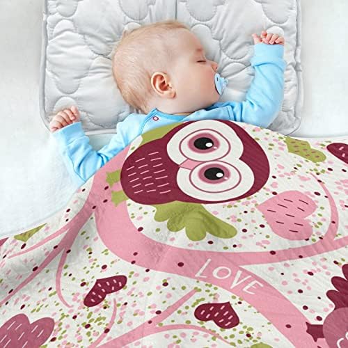 Cobertores de bebê coruja de coruja rosa para meninos super macios e quente criança cobertores para meninas cobertor de berço