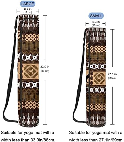 Bolsa de tapete de ioga ratgdn, design gráfico africano Exercício de ioga transportadora de tapete full-zip yoga tape