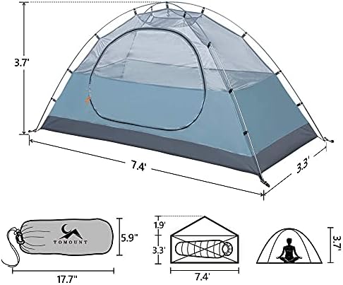 MC tenda de mochila 1-2 pessoas à prova d'água à prova d'água dupla camada de alumínio livre para camping ao ar livre 4 temporada