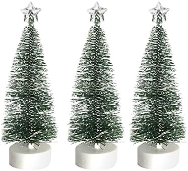 7#ZX 3PC Decoração de Natal Mini Luzes da Árvore de Natal Decorações de Casa LED de cedro luminoso