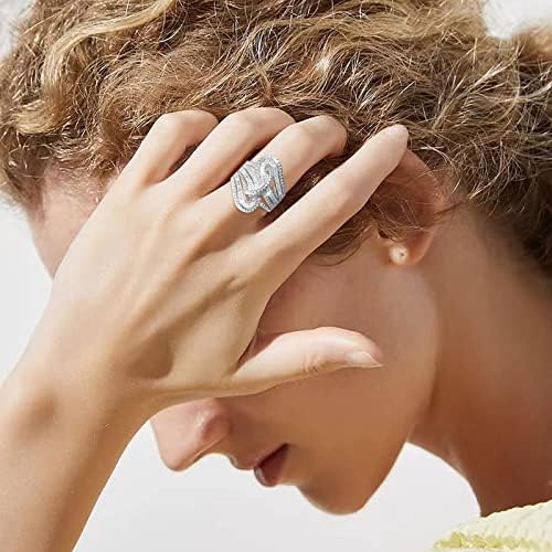 Wybaxz Ring for Love Casal Princess Cut Diamond Set Ring Moda Luxuja Mulheres noivado Jóia de casamento Filha para cima
