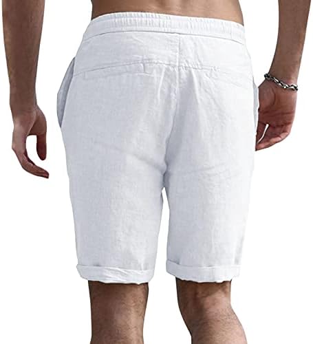 Shorts de linho de algodão meymia masculino, 2023 Summer Men Men High Rise Sólido Casa Sólida Lar