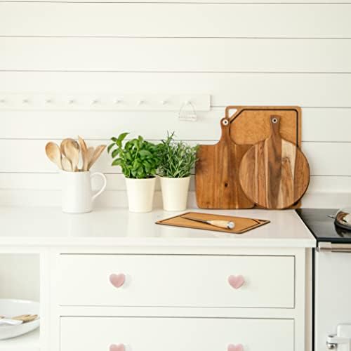Prave de cerâmica de pefina botões de cômoda de forma de forma de coração puxa alças com parafusos de 3 tamanho, botões de móveis de cozinha para armário de armário guarda -roupa