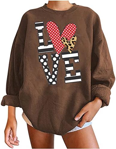 JJHAEVDY feminino Dayl Print Casual Slave Casual Crew Crew pescoço Pullover fofo Tops descontraídos