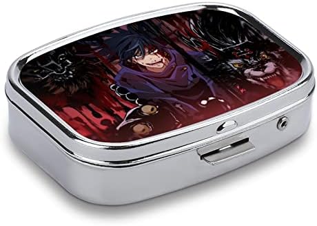 Caixa de comprimidos quadrados Anime Boy Box Caixa de metal da caixa de medicamentos Organizador para bolsa de bolso e