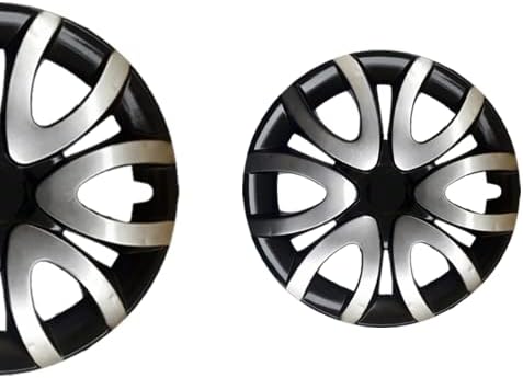 Snap 15 de polegada no Hubcaps compatíveis com Hyundai - conjunto de 4 tampas de aro para rodas de 15 polegadas - preto e cinza