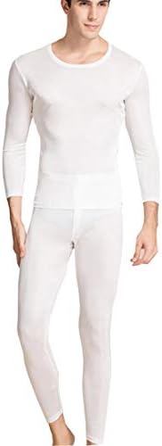 Metway Silk Long Rouphe Men's Silk Long Johns | Conjunto de roupas íntimas térmicas de 2pc