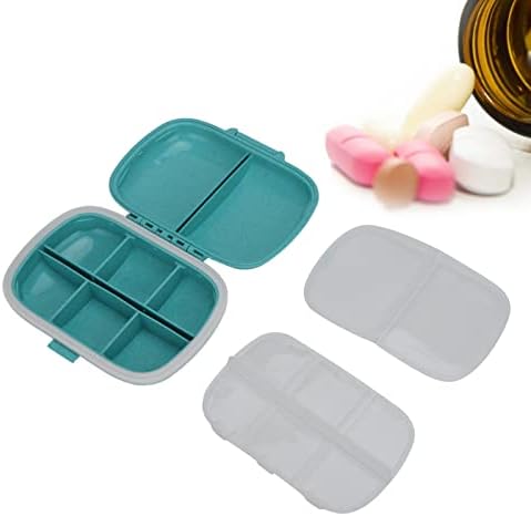 8 Compartamentos Organizador da pílula, Proteção Forte Travel Small Pill Organizer Blue for Pocket bolso para caixa de armazenamento